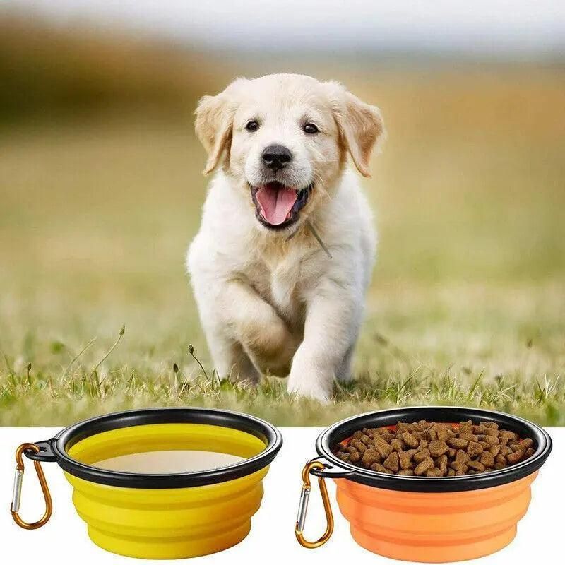 Foldable Silicone Pet Bowl Portable Travel Feeder for Dog and Cat - Red