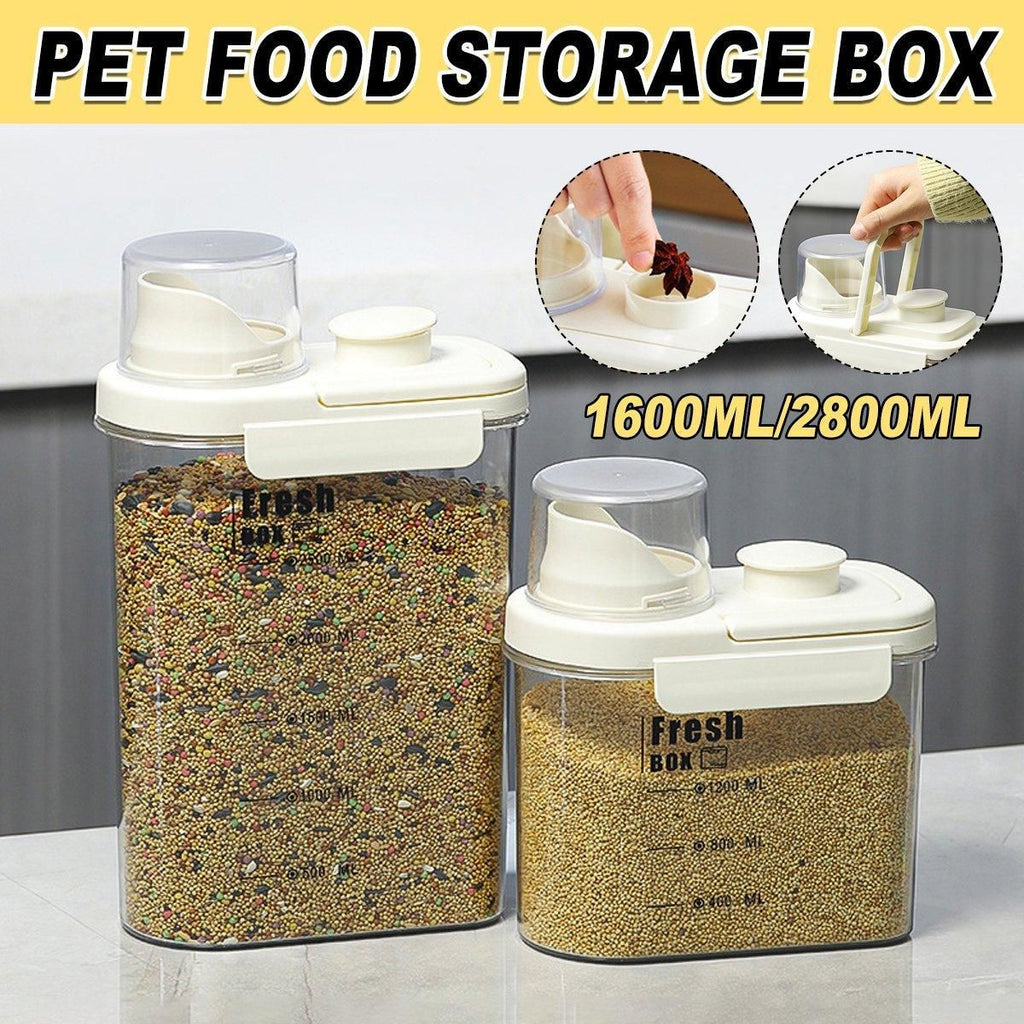 Sealed Moisture-Proof Pet Food Storage Bucket for Cat and Dog Treats Containers - L-2800ml