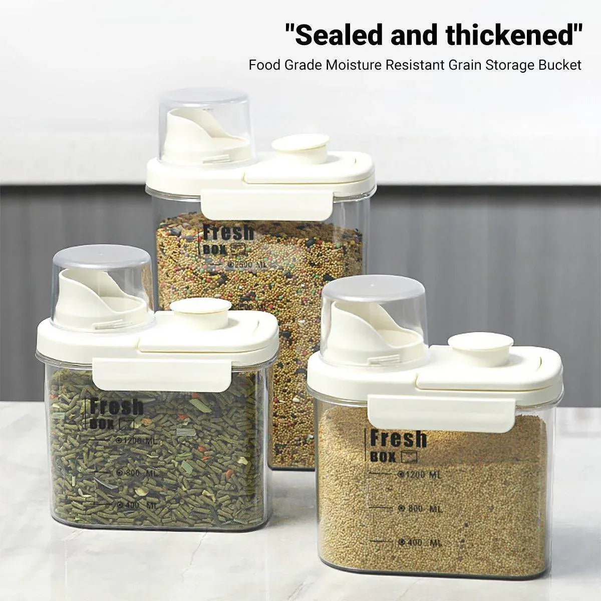 Sealed Moisture-Proof Pet Food Storage Bucket for Cat and Dog Treats Containers - S-1600ml