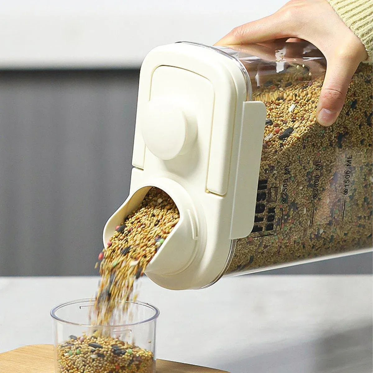 Sealed Moisture-Proof Pet Food Storage Bucket for Cat and Dog Treats Containers - S-1600ml