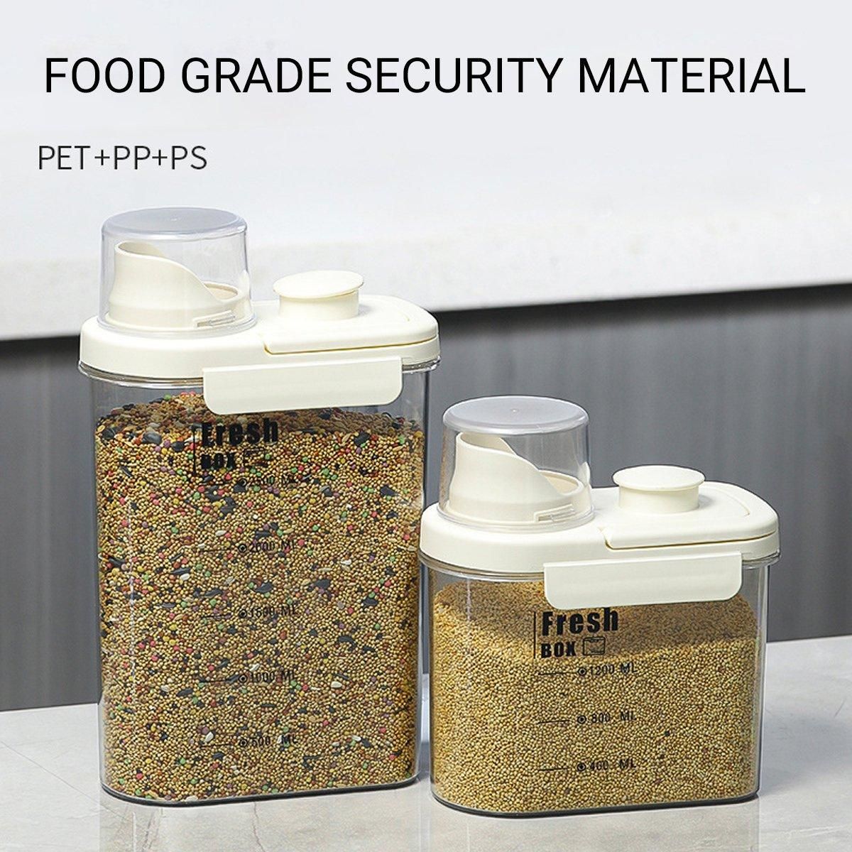 Sealed Moisture-Proof Pet Food Storage Bucket for Cat and Dog Treats Containers - S-1600ml