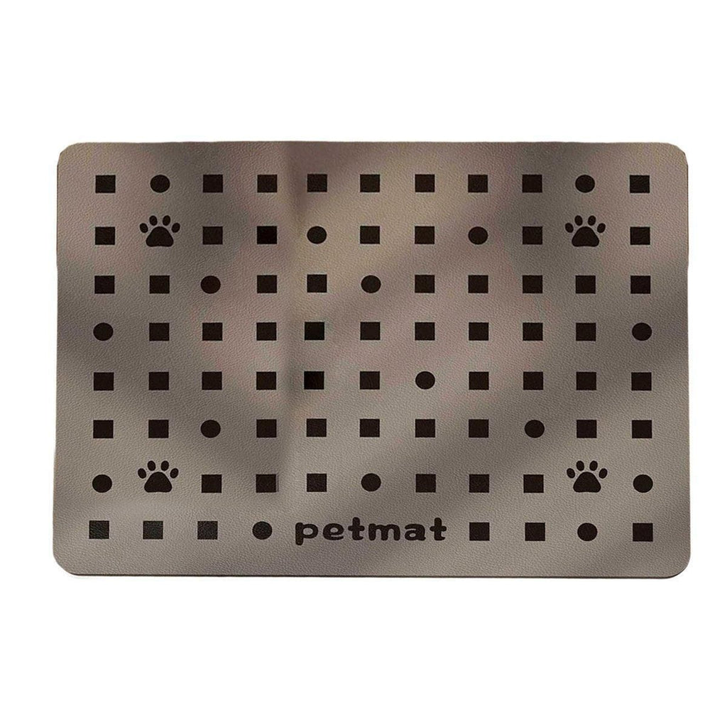 Pet Feeding Mat Dogs Cats Absorbent Non Slip Pet Placemat Waterproof Mat - Brown