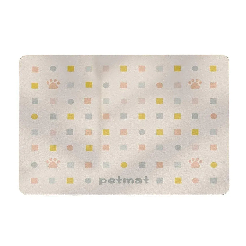 Pet Feeding Mat Dogs Cats Absorbent Non Slip Pet Placemat Waterproof Mat - Beige