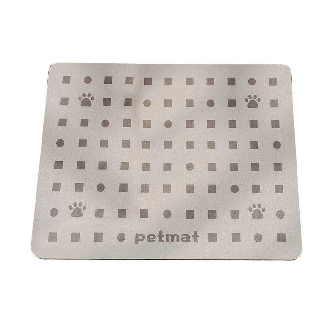 Pet Feeding Mat Dogs Cats Absorbent Non Slip Pet Placemat Waterproof Mat - Light Grey