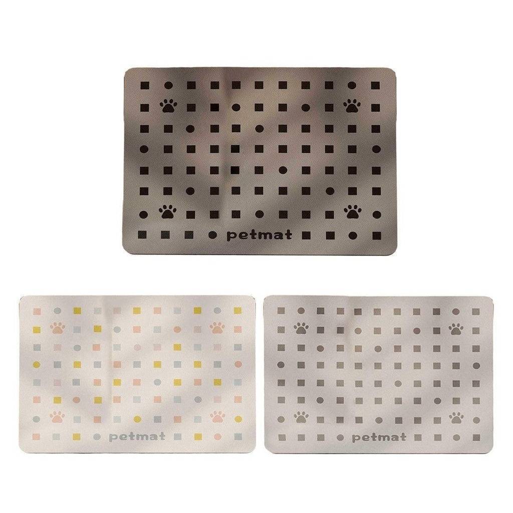 Pet Feeding Mat Dogs Cats Absorbent Non Slip Pet Placemat Waterproof Mat - Light Grey