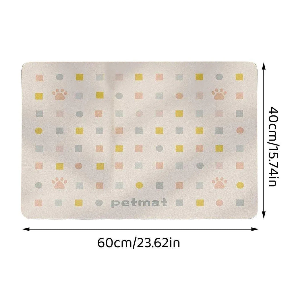 Pet Feeding Mat Dogs Cats Absorbent Non Slip Pet Placemat Waterproof Mat - Light Grey