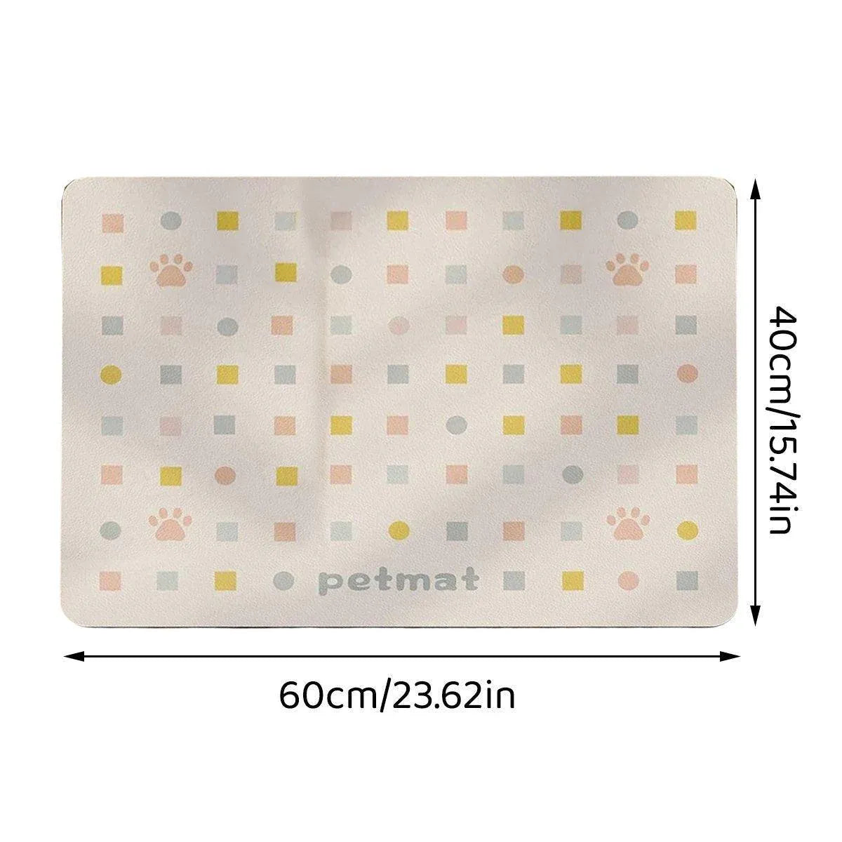 Pet Feeding Mat Dogs Cats Absorbent Non Slip Pet Placemat Waterproof Mat - Light Grey