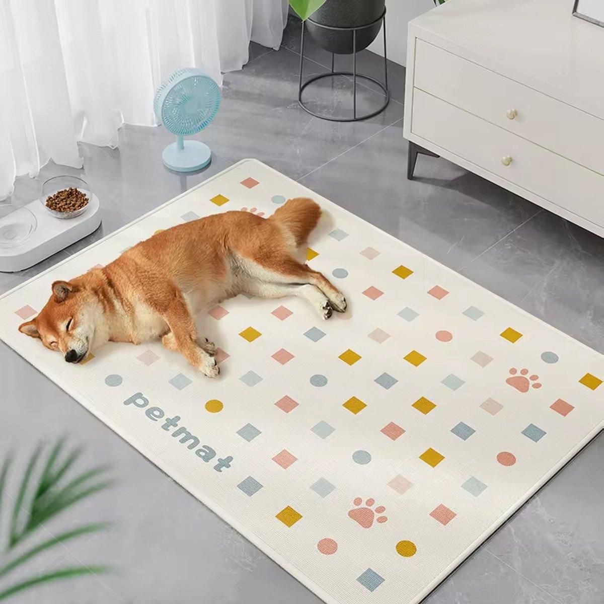 Pet Feeding Mat Dogs Cats Absorbent Non Slip Pet Placemat Waterproof Mat - Light Grey