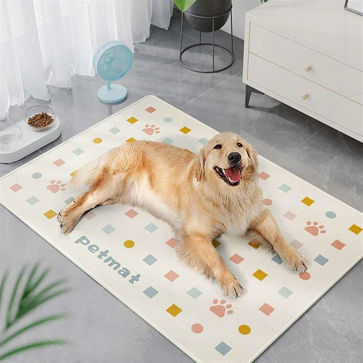Pet Feeding Mat Dogs Cats Absorbent Non Slip Pet Placemat Waterproof Mat - Light Grey