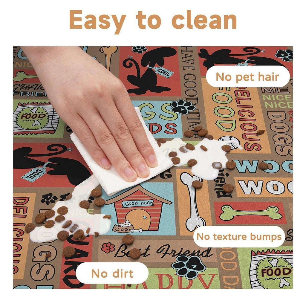 Waterproof Pet Floor Mat Carpet For Dog Cage Feeding Area Anti Slip Washable - Dog-White