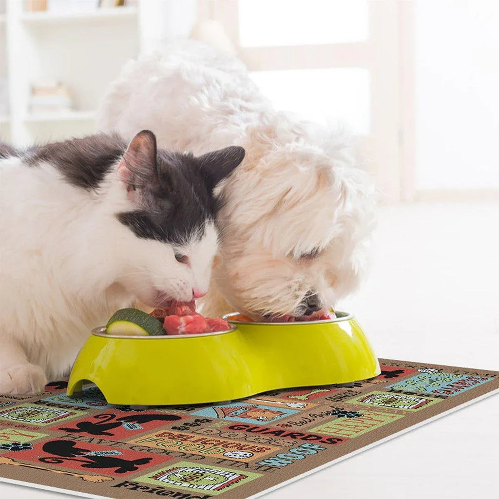 Waterproof Pet Floor Mat Carpet For Dog Cage Feeding Area Anti Slip Washable - Dog-White