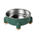 Anti-Tip Stainless Steel Dog Bowl Pet Basin for Dogs Cats Durable Feeding Dish - Green