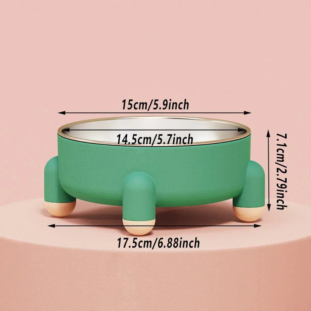 Anti-Tip Stainless Steel Dog Bowl Pet Basin for Dogs Cats Durable Feeding Dish - Green