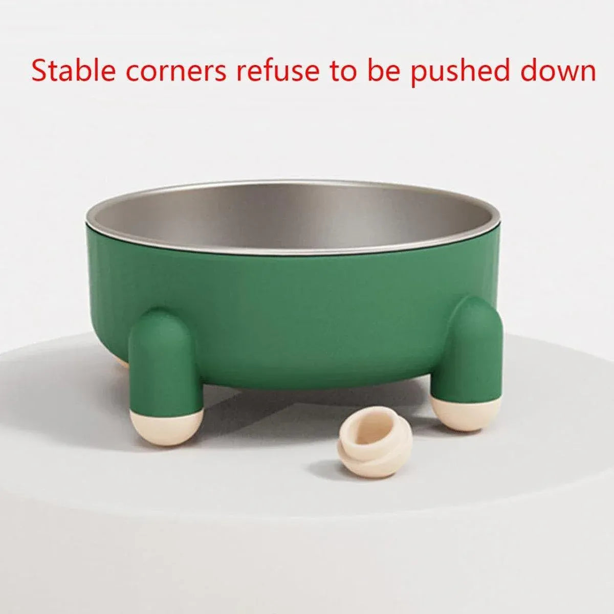 Anti-Tip Stainless Steel Dog Bowl Pet Basin for Dogs Cats Durable Feeding Dish - Green