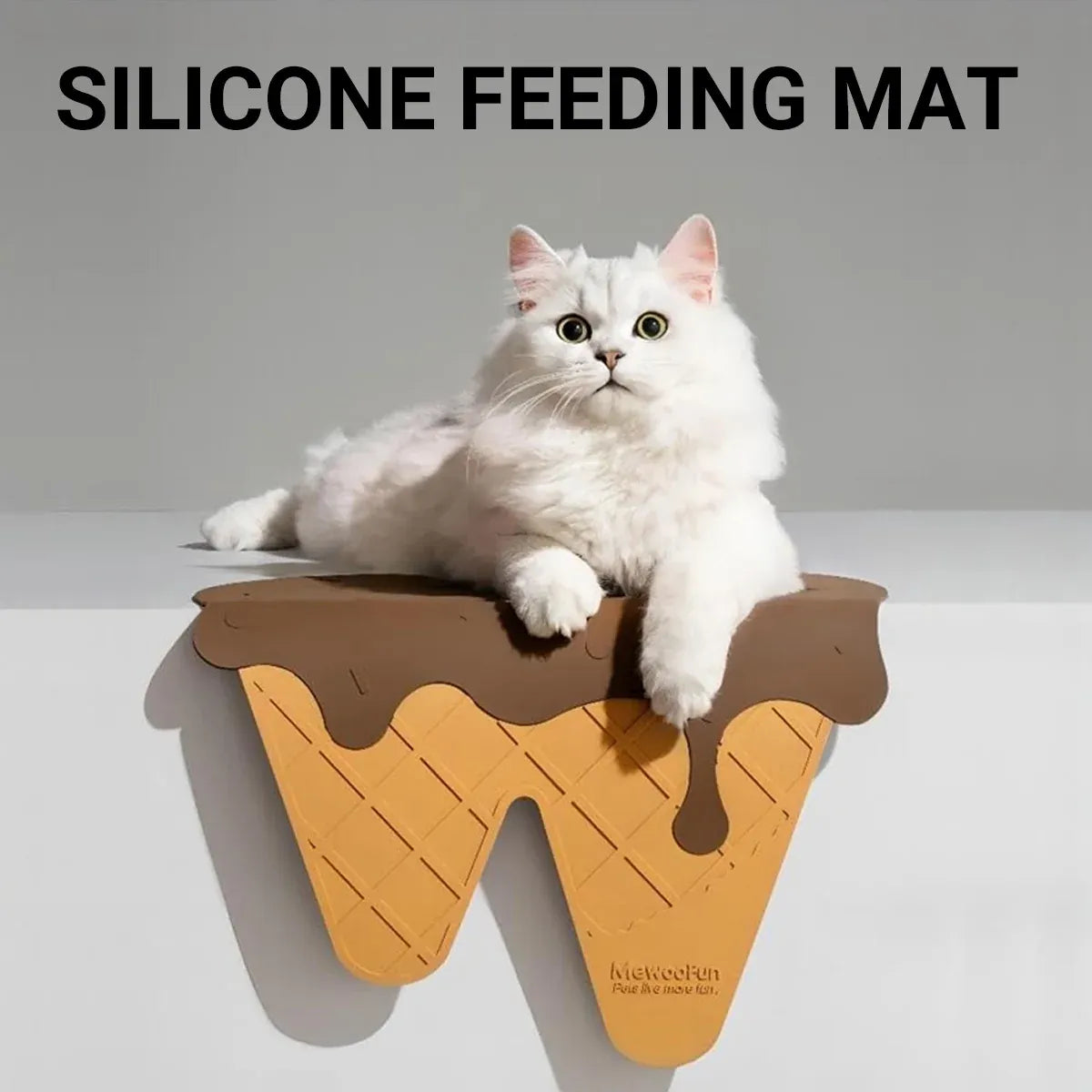 Detachable Ice Cream Shaped Bowls Pet Set Feeding Mat Spoon Cats Small Dogs - Green