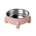 Anti-Tip Stainless Steel Dog Bowl Pet Basin for Dogs Cats Durable Feeding Dish - Pink