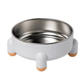 Anti-Tip Stainless Steel Dog Bowl Pet Basin for Dogs Cats Durable Feeding Dish - White