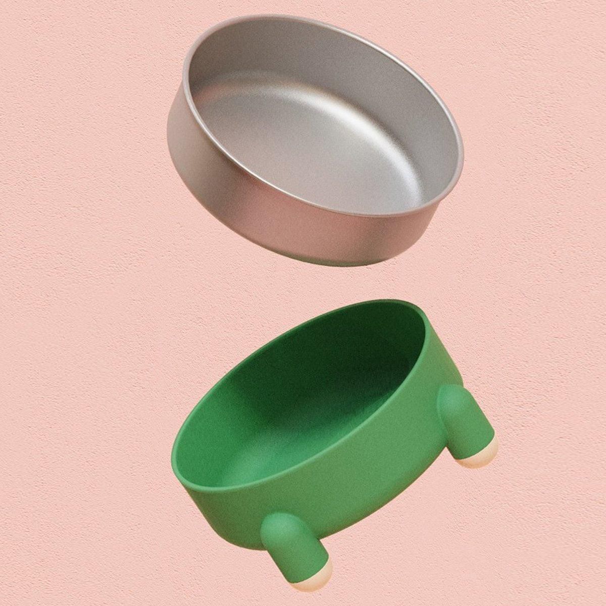 Anti-Tip Stainless Steel Dog Bowl Pet Basin for Dogs Cats Durable Feeding Dish - White