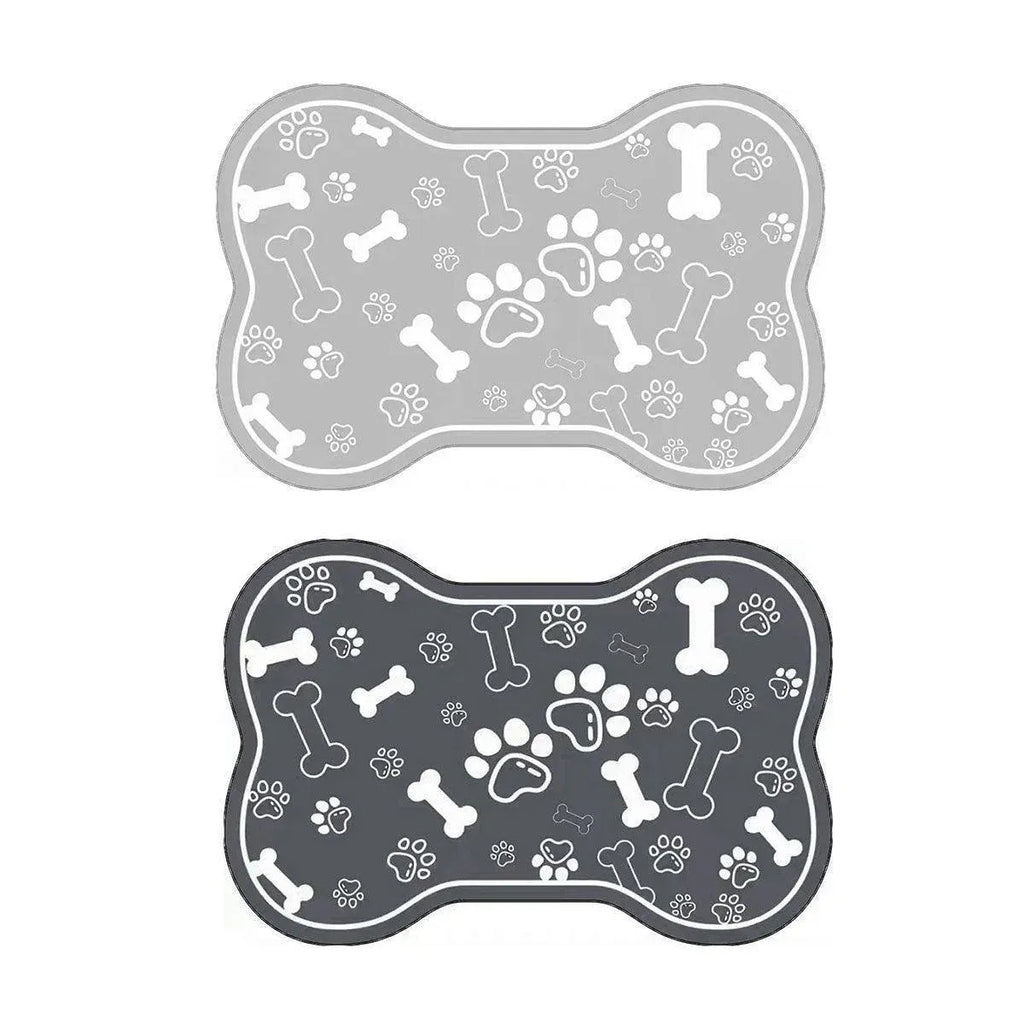 Pet Feeding Mat Non-slip Diatom Mud Absorbent Dirt-resistant Waterproof Placemat - Black-40x60cm