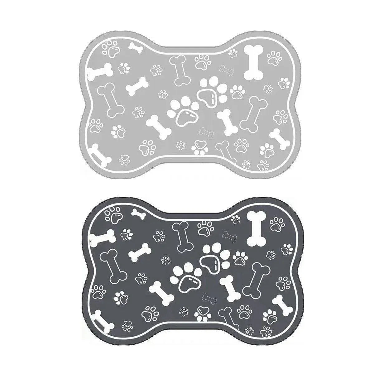 Pet Feeding Mat Non-slip Diatom Mud Absorbent Dirt-resistant Waterproof Placemat - Black-40x60cm