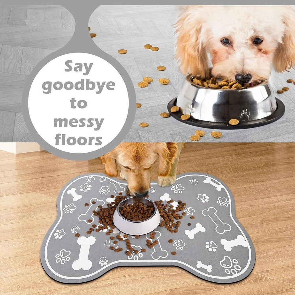 Pet Feeding Mat Non-slip Diatom Mud Absorbent Dirt-resistant Waterproof Placemat - Black-40x60cm