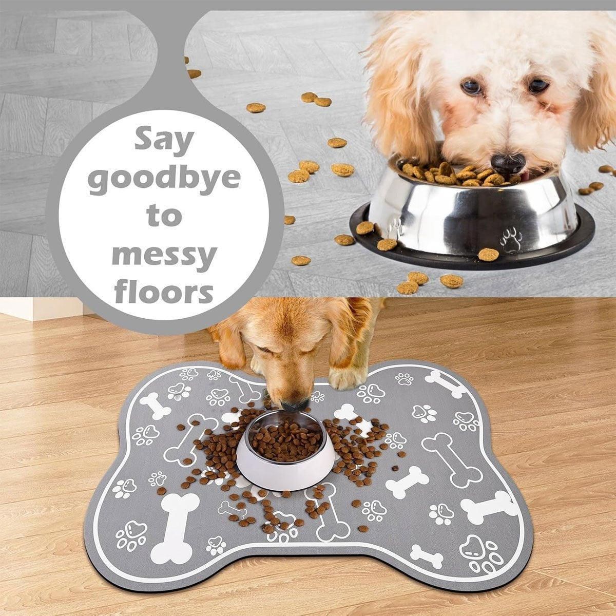 Pet Feeding Mat Non-slip Diatom Mud Absorbent Dirt-resistant Waterproof Placemat - Black-40x60cm