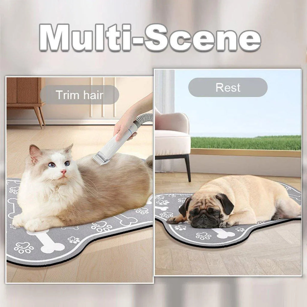 Pet Feeding Mat Non-slip Diatom Mud Absorbent Dirt-resistant Waterproof Placemat - Black-40x60cm