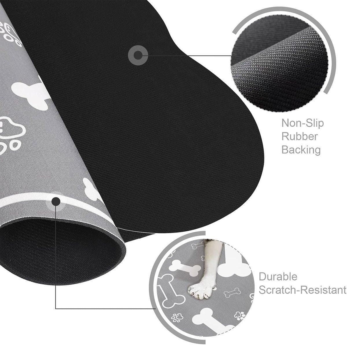 Pet Feeding Mat Non-slip Diatom Mud Absorbent Dirt-resistant Waterproof Placemat - Black-40x60cm