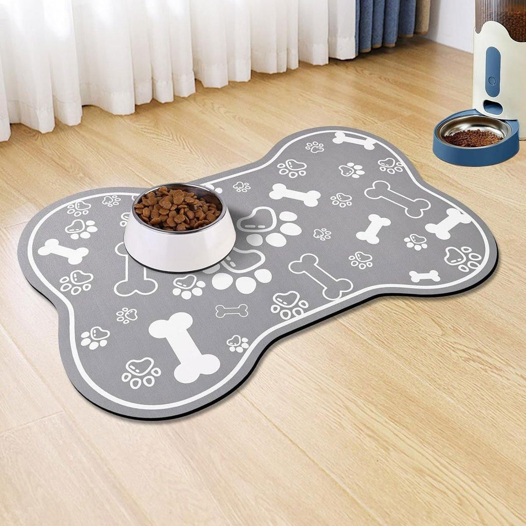 Pet Feeding Mat Non-slip Diatom Mud Absorbent Dirt-resistant Waterproof Placemat - Black-40x60cm