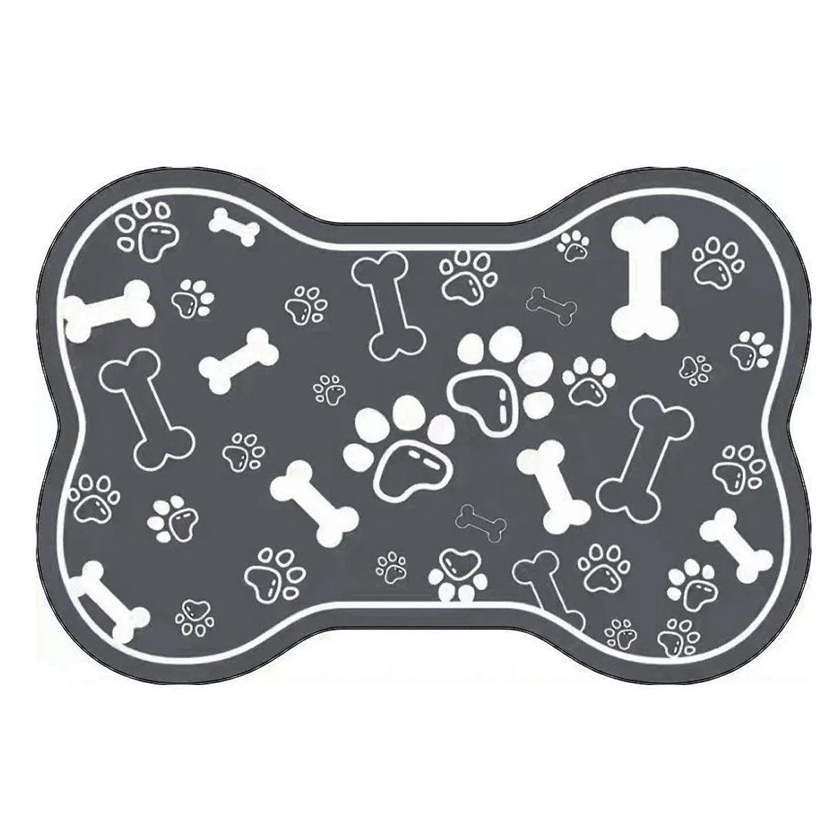 Pet Feeding Mat Non-slip Diatom Mud Absorbent Dirt-resistant Waterproof Placemat - Black-50x80cm