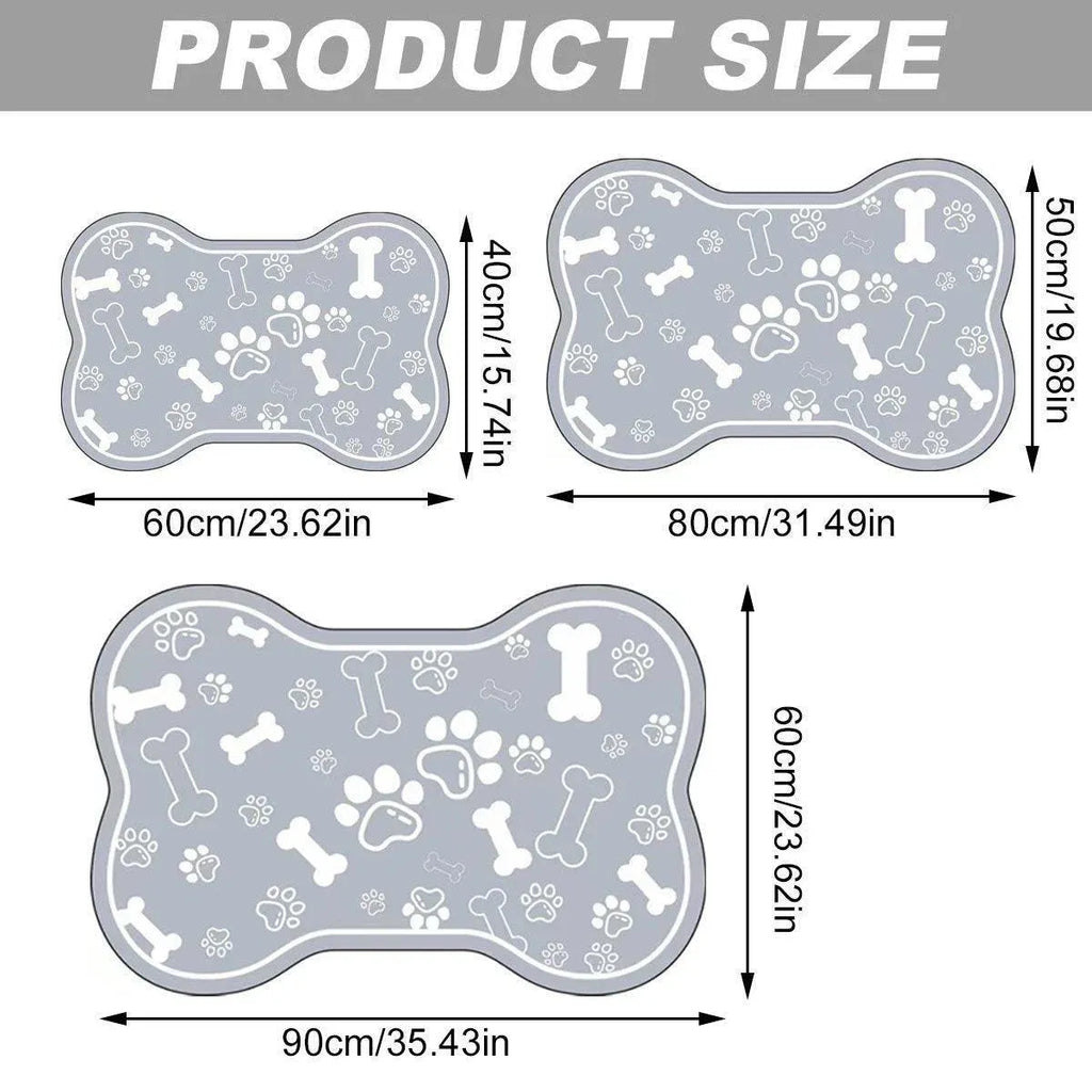 Pet Feeding Mat Non-slip Diatom Mud Absorbent Dirt-resistant Waterproof Placemat - Black-50x80cm
