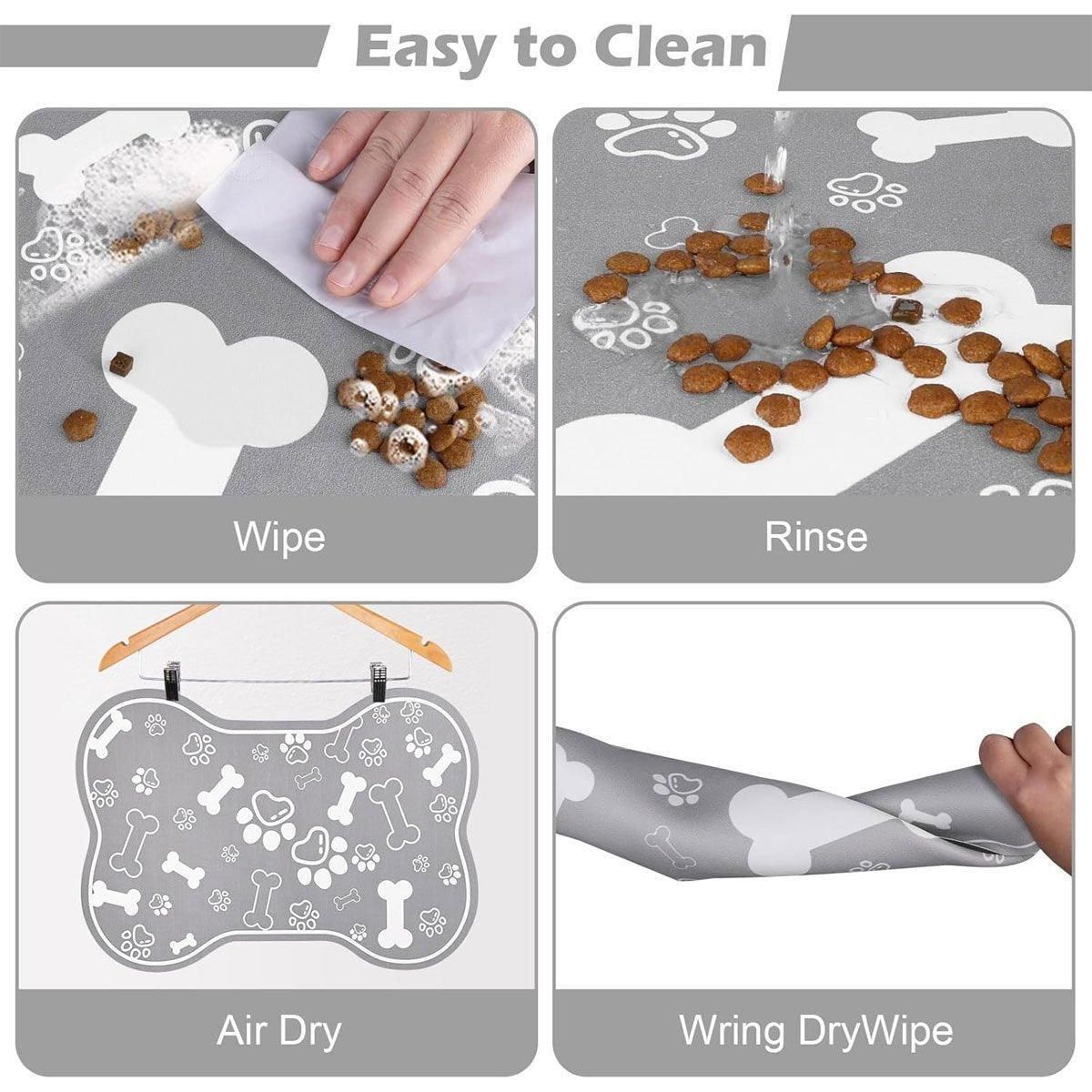 Pet Feeding Mat Non-slip Diatom Mud Absorbent Dirt-resistant Waterproof Placemat - Black-60x90cm