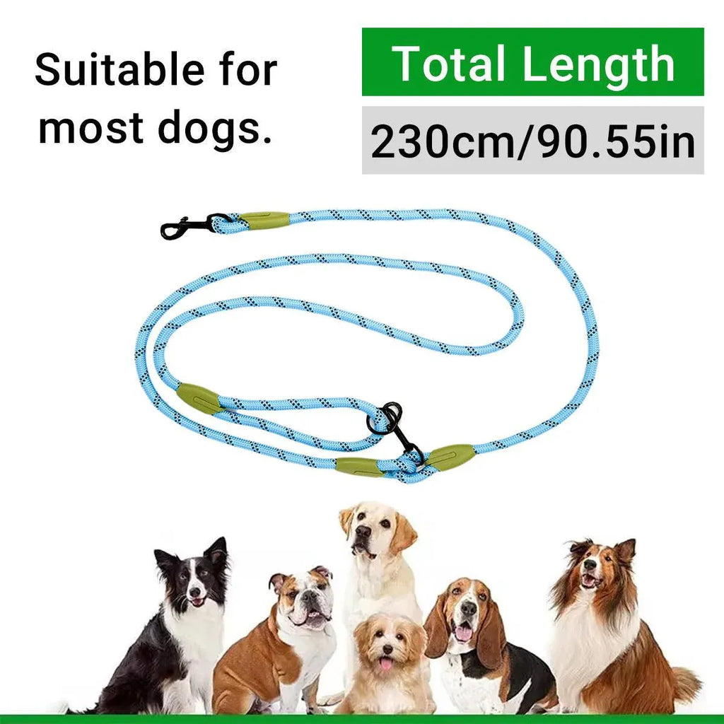 Adjustable Diagonal Dog Walking Leash Hands Free Crossbody- Black