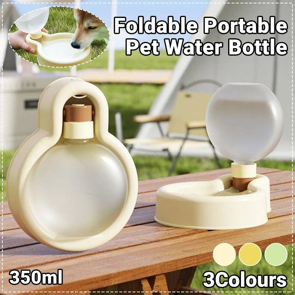 Portable Foldable Pet Water Cup Large Capacity Dog Bowl Puppy Travel Kettle - Yellow