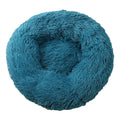 Blue Green 50cm Cozy Round Pet Bed - Plush Cat & Dog Bed with Non-Slip Base, Machine Washable