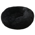 Black 50cm Cozy Round Pet Bed - Plush Cat & Dog Bed with Non-Slip Base, Machine Washable