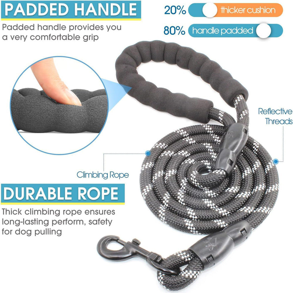 Pink 3-in-1 Tangle-Free Dog Leash for 1-3 Dogs - Heavy Duty Bungee Coupler with Reflective Stitching & Padded Handle