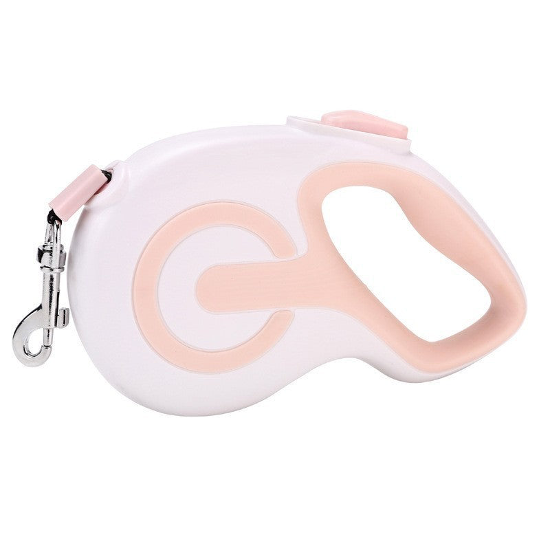 Pink Retractable Dog Leash for Small to Medium Dogs
