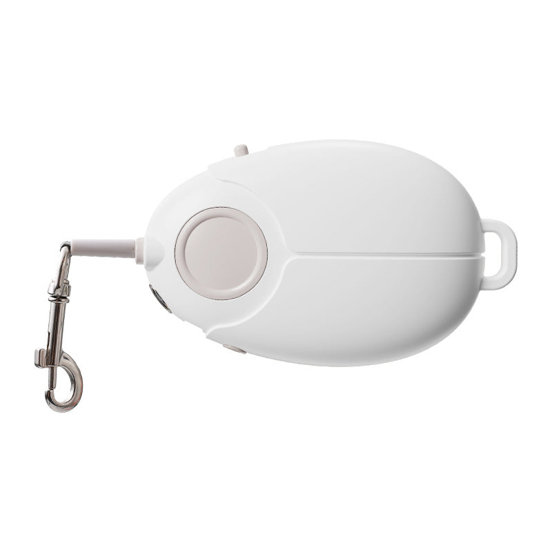 White Pocket Size Retractable Dog Leash with Luminous Rope 3 Meters