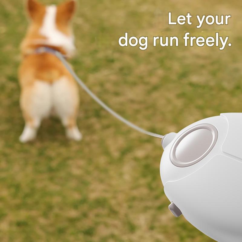 Pink Pocket Size Retractable Dog Leash with Luminous Rope 3 Meters