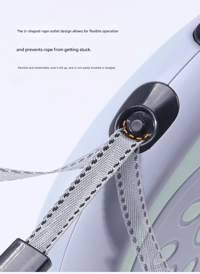 Blue Automatic Retractable Dog Leash -  5M Extendable Lead with One-Handed Brake Lock - ABS Casing, Ergonomic Grip, Tangle-Free Nylon Tape, Outdoor Walking Essential