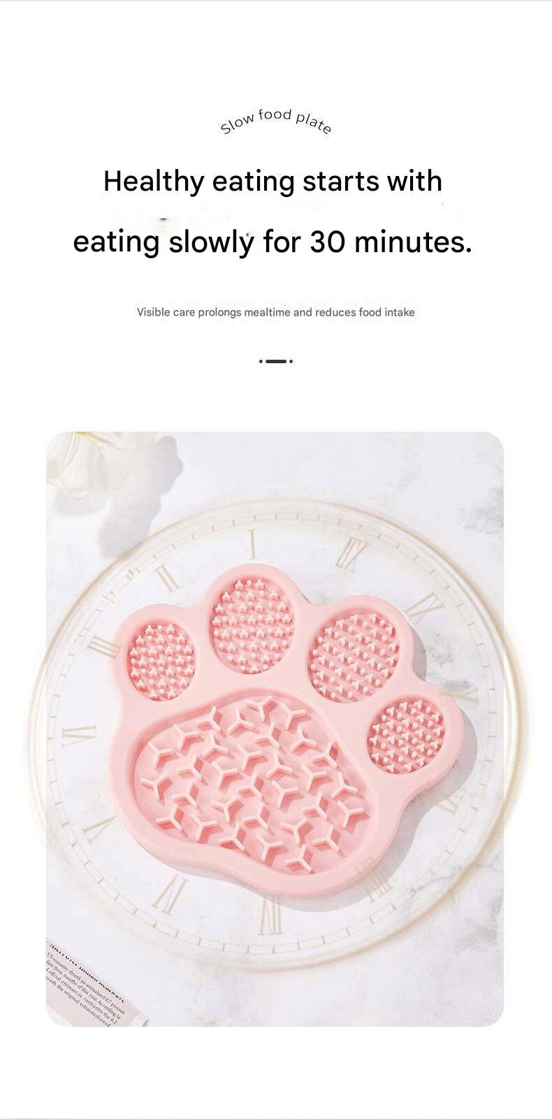 Brown Silicone Slow Feeder Lick Mat for Dogs and Cats - Paw Shaped Non Slip Pet Bowl with Suction Cups - BPA Free, Dishwasher Safe, Freezer Safe, Anxiety Relief, Easy Clean, 20x17cm - Pink, Brown, Yellow