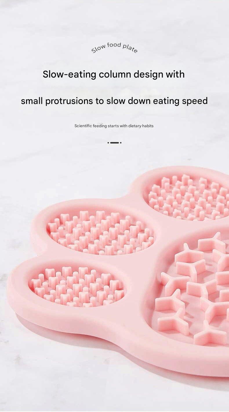 Light Yellow Silicone Slow Feeder Lick Mat for Dogs and Cats - Paw Shaped Non Slip Pet Bowl with Suction Cups - BPA Free, Dishwasher Safe, Freezer Safe, Anxiety Relief, Easy Clean, 20x17cm - Pink, Brown, Yellow