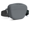 Grey Silicone Dog Training Treat Pouch - Magnetic Closure, Adjustable Waist Belt, Portable Pet Snack Bag for Walking and Obedience Training
